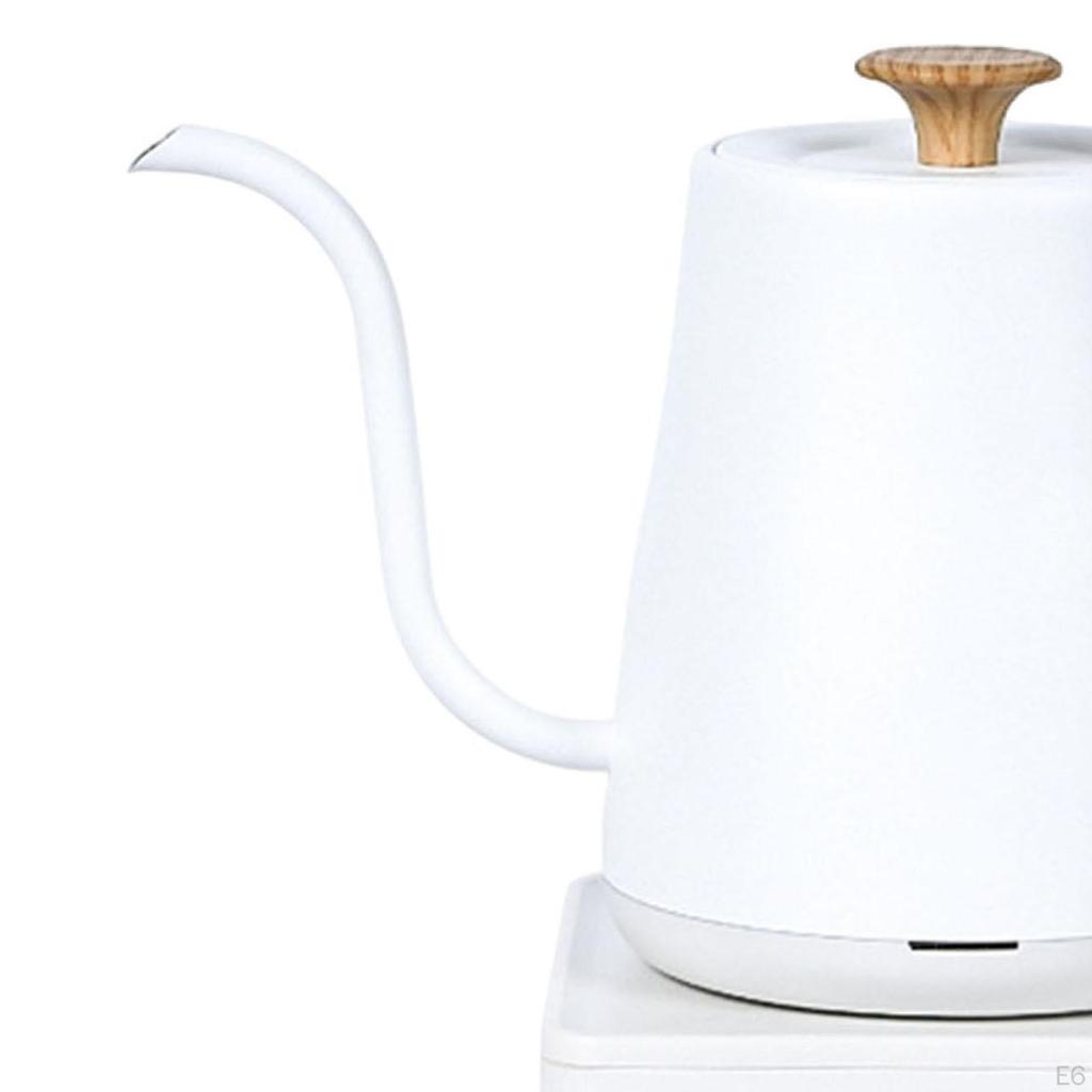 Electric Kettle Stainless Steel for Brew Tea Boil Water Pour Over Coffee Black Wood Grain