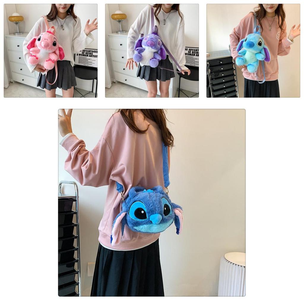 Плюшевый рюкзак-мультяшный персонаж Почакко (из Stitch) для девочек, с застежкой-молнией, для повседневных поездок