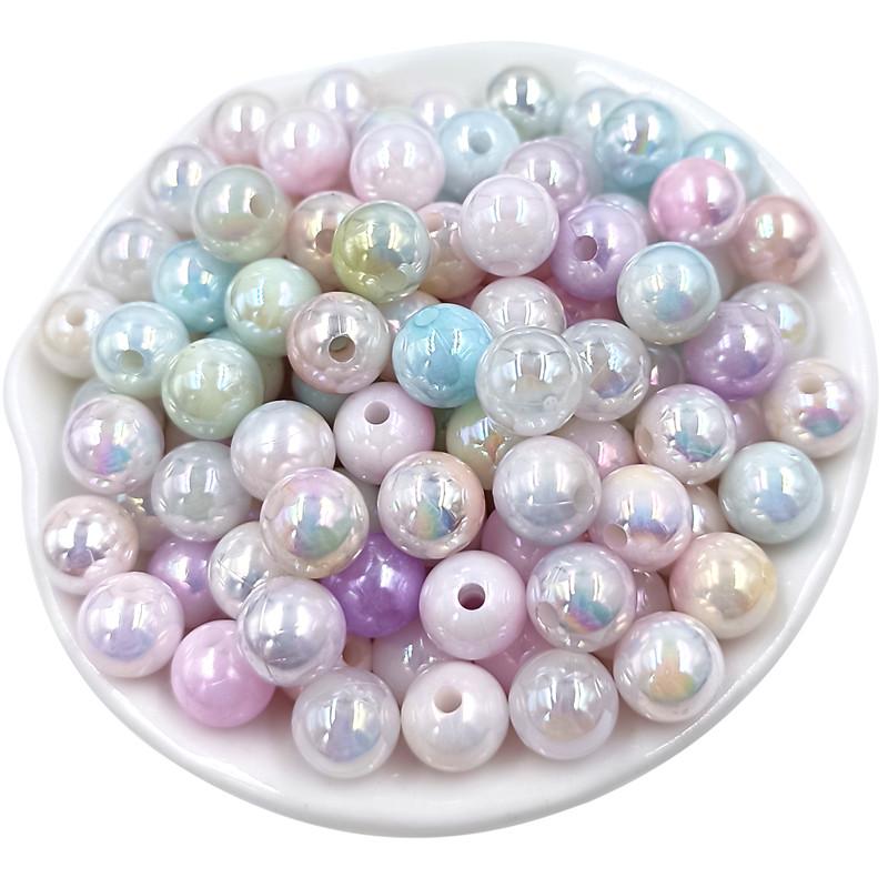 Товары для дома и вечеринок Ожерелье Круглые бусины Мода DIY Серьги Браслет Аксессуары ручной работы Ювелирные изделия Материал бусины AB Цвет 8/10 мм 50 шт. Двухцветный