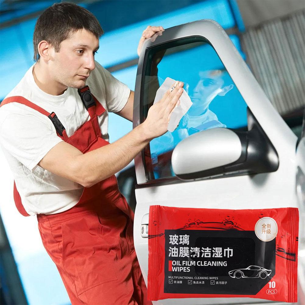 1-10Pcs Car Glass Oil Film Removal Wipes Oil Film Cleaning Wipes Car Oil Stain Cleaner Vehicle Window Powerful Decontamination