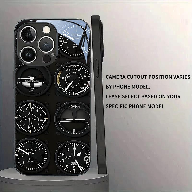 Закаленное стекло с рисунком авиационных приборов для чехла телефона iPhone 17 Pro Max 11 12 13 14 15 16 Pro 17 Air 7 8 Plus XS X XR