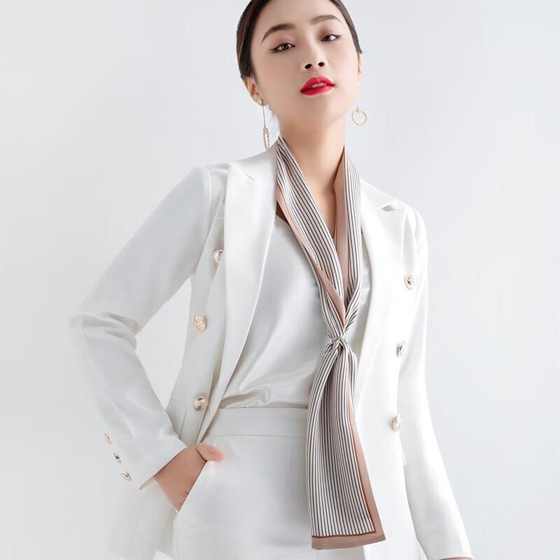 Hengyuanxiang Double-Layer Mulberry Silk Striped Neckerchief