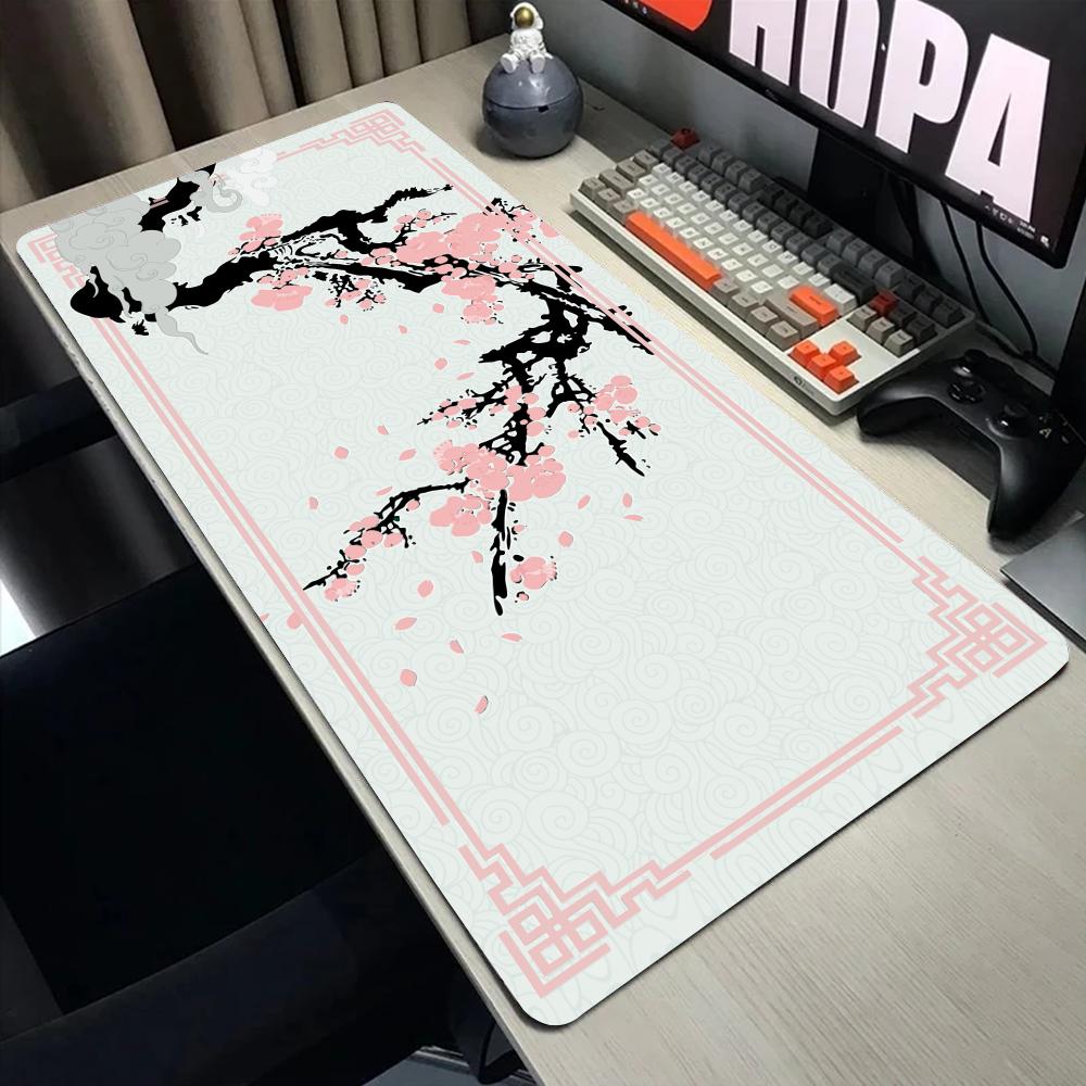 Sakura Ink Wash Art Extended Gaming Mouse Pad Waterproof Non-slip