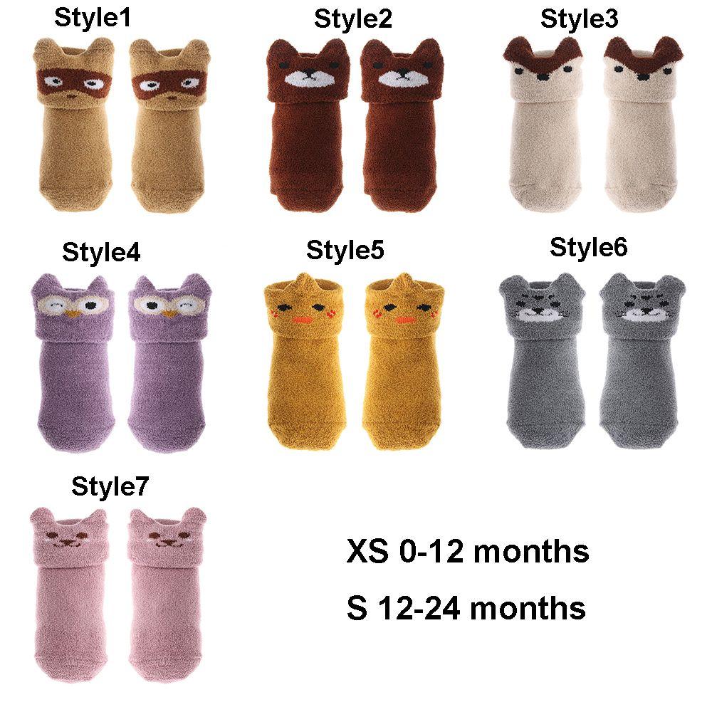 Animals Plush Soft Thickening Floor Sox Coral velvet socks Newborn Toddler Socks Anti-slip Slippers