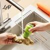 Portable Carrot Shape Peeler 3-in-1 Garlic Peeler Vegetable Ginger Efficient Food Processing Tool Scrubber with Brush Multi-Functional Kitchen