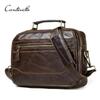 CONTACT'S Genuine Leather Men Bag Casual Crossbody Shoulder Bags for Men Tote Bags Large Capacity Bag