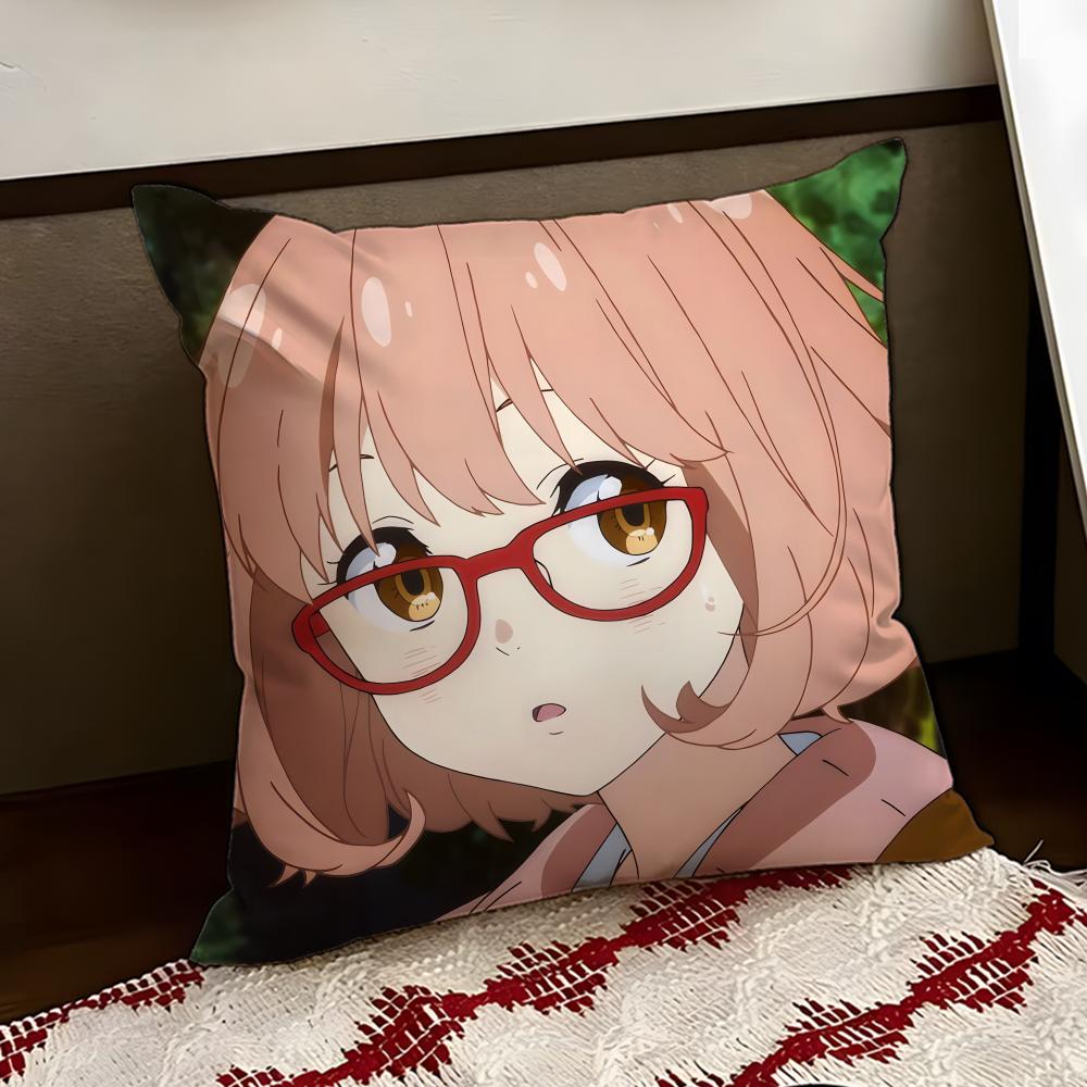 Anime BBeyond the BBoundary Cushion Cover Reversible Soft Durable Pillow Cover Home Car MultiScene Use for Daily Comfort