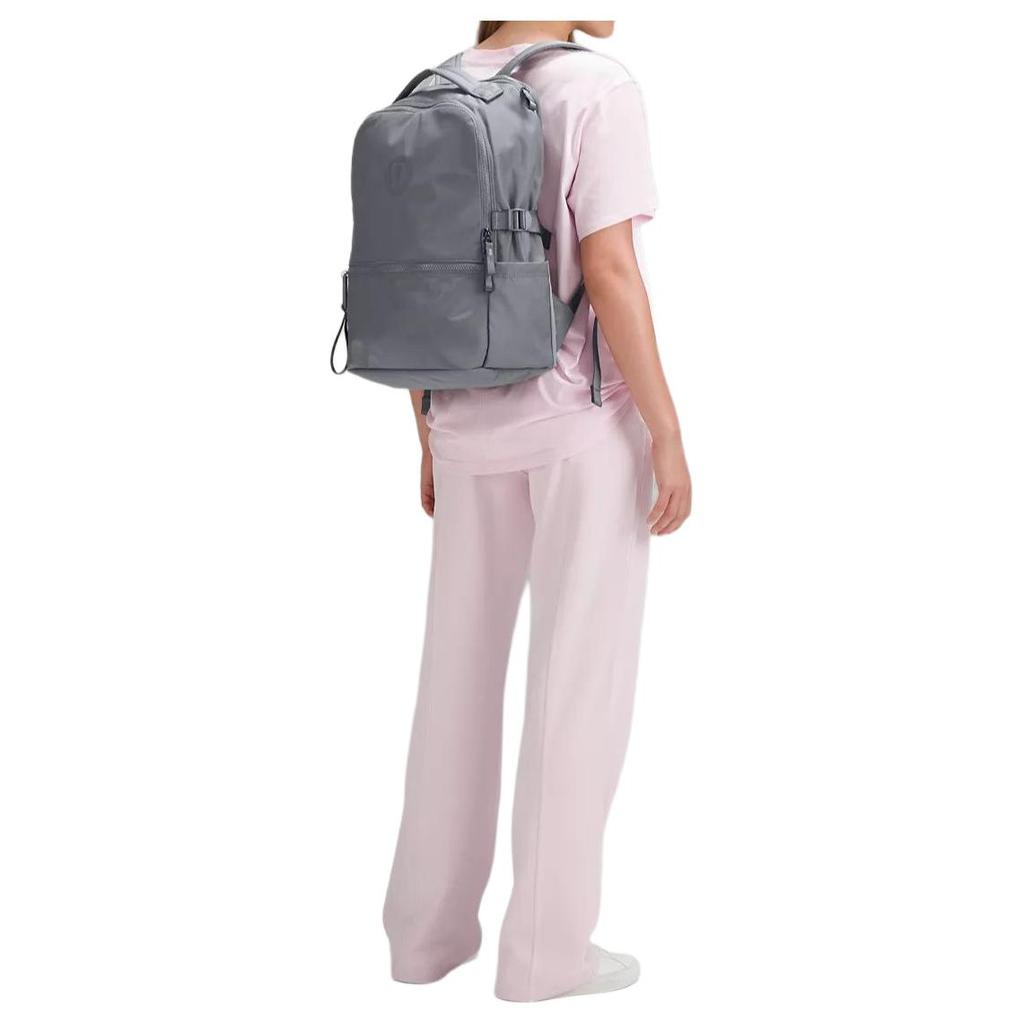 Lululemon New Crew 22L Brand Logo Zipper Closure Nylon Backpack Unisex Backpack Asphalt-Grey LU9B15S-035956