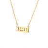 11:11 Прямоугольная подвеска-ожерелье для женщин из нержавеющей стали золотого цвета с цепочкой, чокер с счастливым ангельским числом 1111, ювелирные изделия, collares