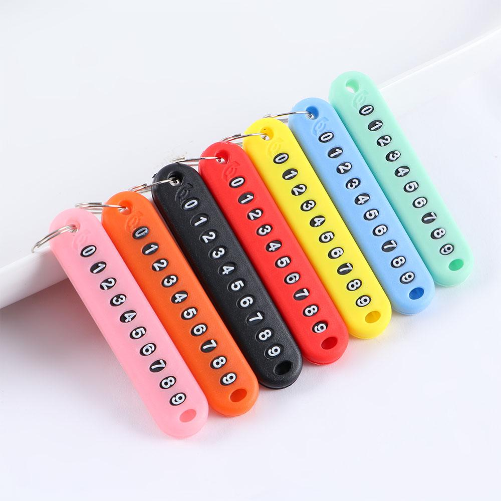Temporary Parking Key Pendant Anti-lost Key Chain Phone Number Plate Card Phone Number Key Ring