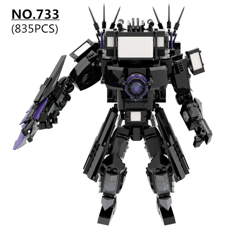 Скибиди Туалет Гигантский Апгрейд Титан ТВ Мен Конструктор Игрушки 835шт Сделай Сам Сборка Обучающие Кирпичики для Мальчиков Девочек Возраст 8-14 Би