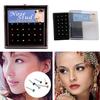 24pcs/set 1.8mm Crystal Rhinestone Nose Ring Bone Stud Bar Surgical Steel Piercing Jewelry