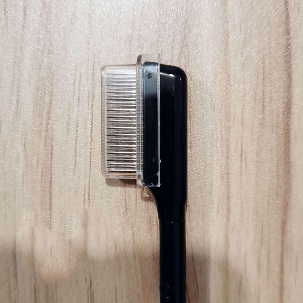 Brush Brow Comb Eyelash Brush Eyelash Comb with Cover Curler, Makeup Brush Eyelashes Separator