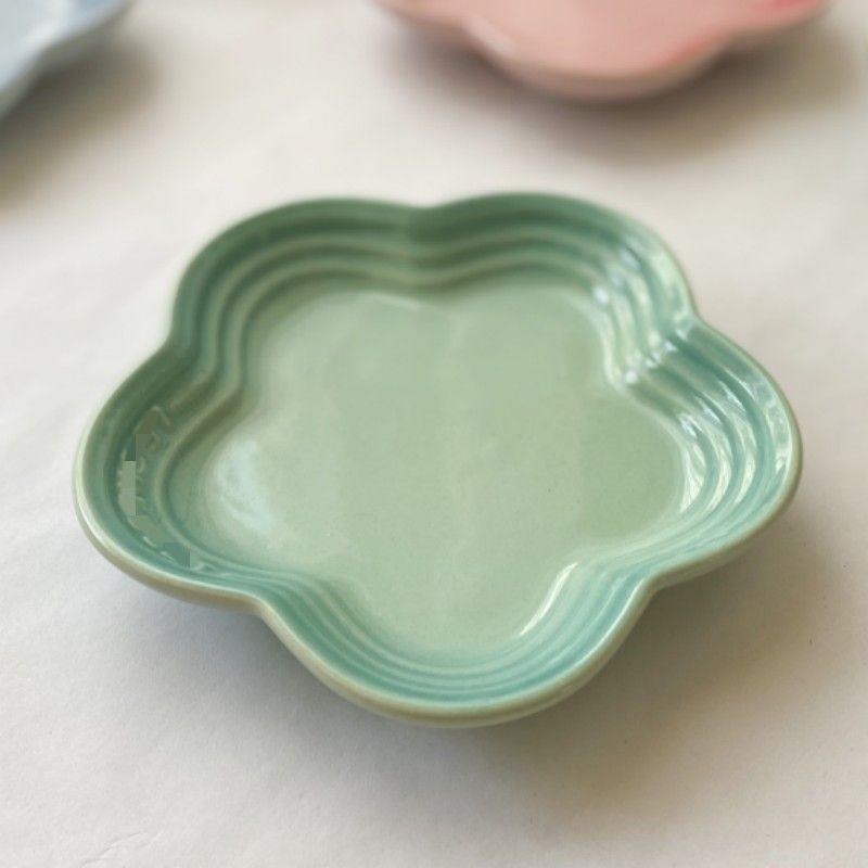 Керамическая подглазурная цветная сливовая тарелка, тарелка с цветком для соуса, поднос для косточек для плевков, уникальная посуда, миска для мороженого