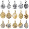 Винтажные медные круглые подвески цветок череп змея птица печать бусины серьги браслеты ожерелья женские DIY украшения подарок