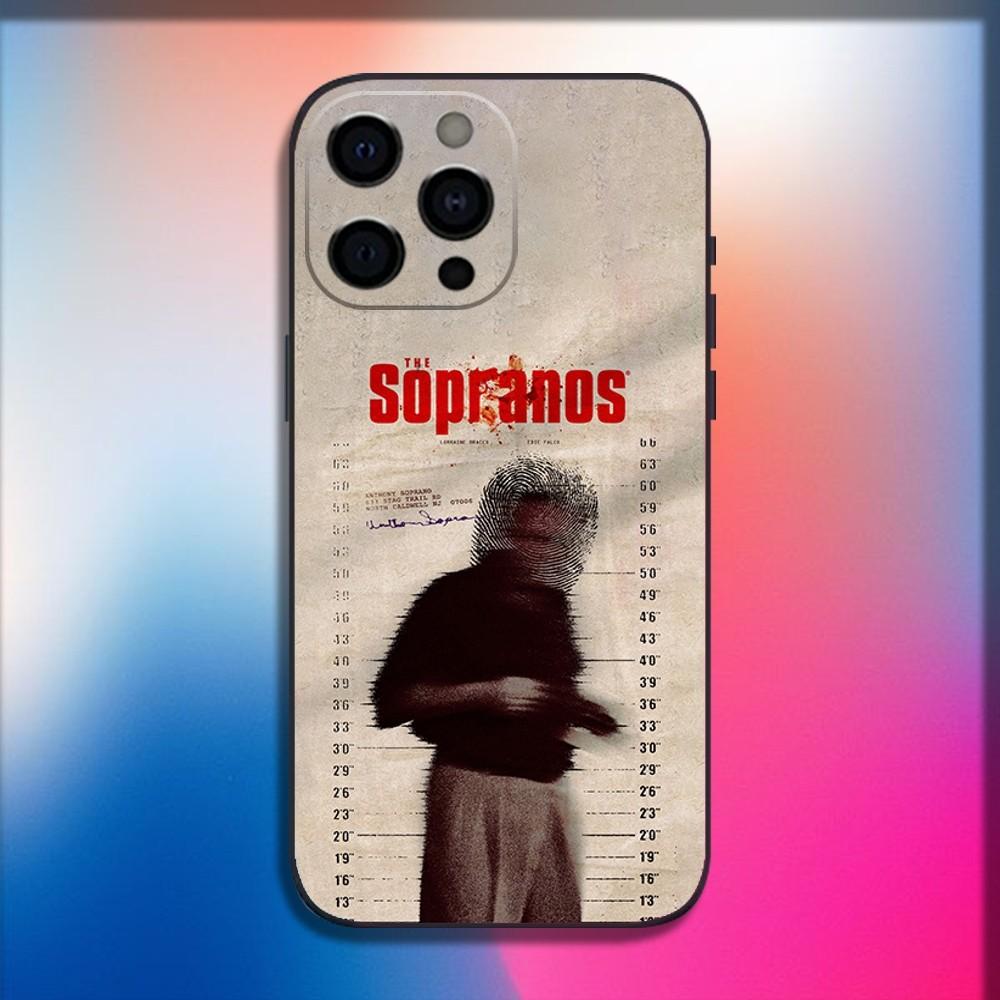 Чехол для телефона-телевизора S-Sopranos для iPhone 16,15,14,13,12,11,Pro,X,XS,Max,XR,Plus,Mini Мягкий черный чехол