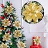 10/50pcs Artificial Glitter Christmas Flowers for Xmas Tree Ornament Fake Flower Floral New Year Party Home Decoratio