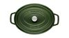 Staub Staub Oval Basil Green Both Hand Enamel Pot IH Compatible Japanese La Cocotte Round "Cocotte 33cm" [Authorized Product] 40509-691