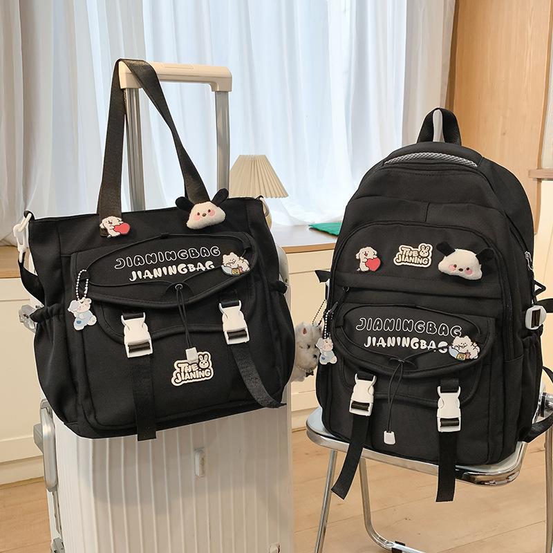 Школьные ранцы Детские для девочек начальной школы, для учениц средней школы, для студентов колледжа, набор из двух предметов, рюкзаки большой вместимости