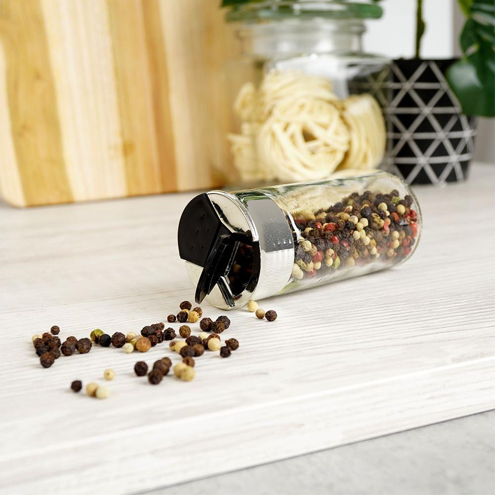 Spice container with strainer, glass, 100 ml, 6 pcs.