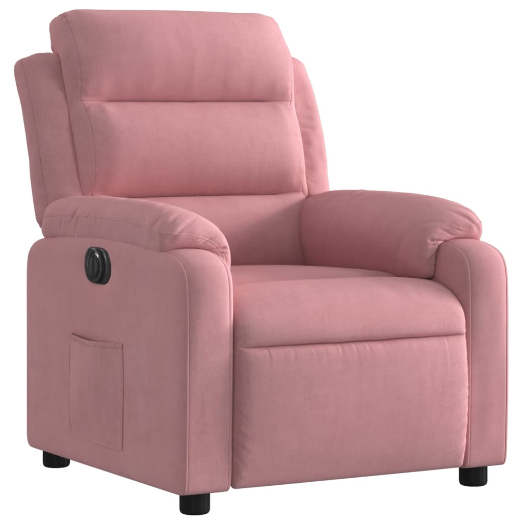 Electric Recliner Chair Pink Velvet