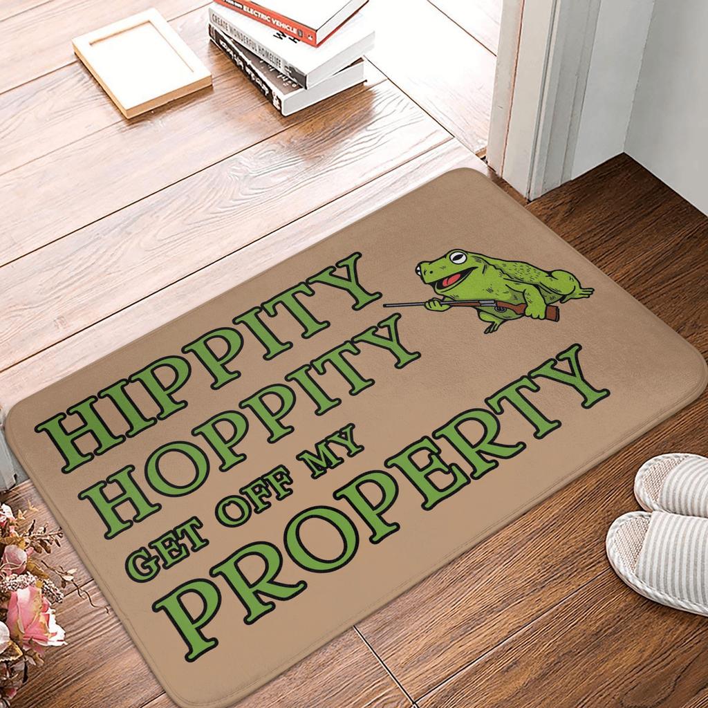 Hippity Hoppity Get Off My Property Front Door Floor Entrance Mat Outdoor Kitchen Bathroom Doormat Living Room Carpet Rug