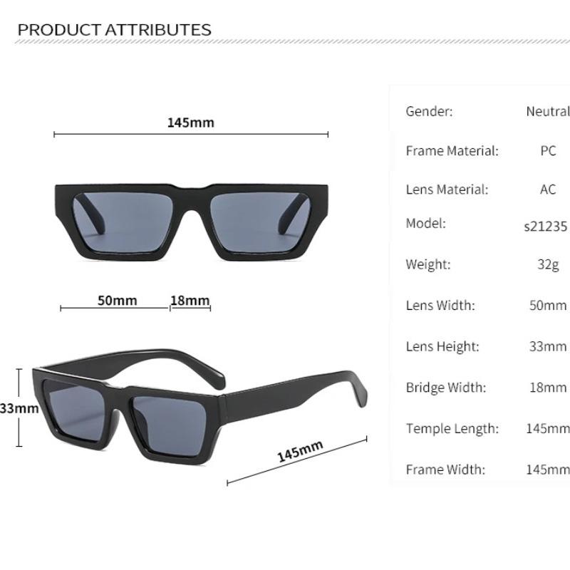 Small Square Frame Sunglasses Women Men Fashion Trendy Shades Sun Glasses Punk Popular Retro Hip-Hop Female Eyewear UV400