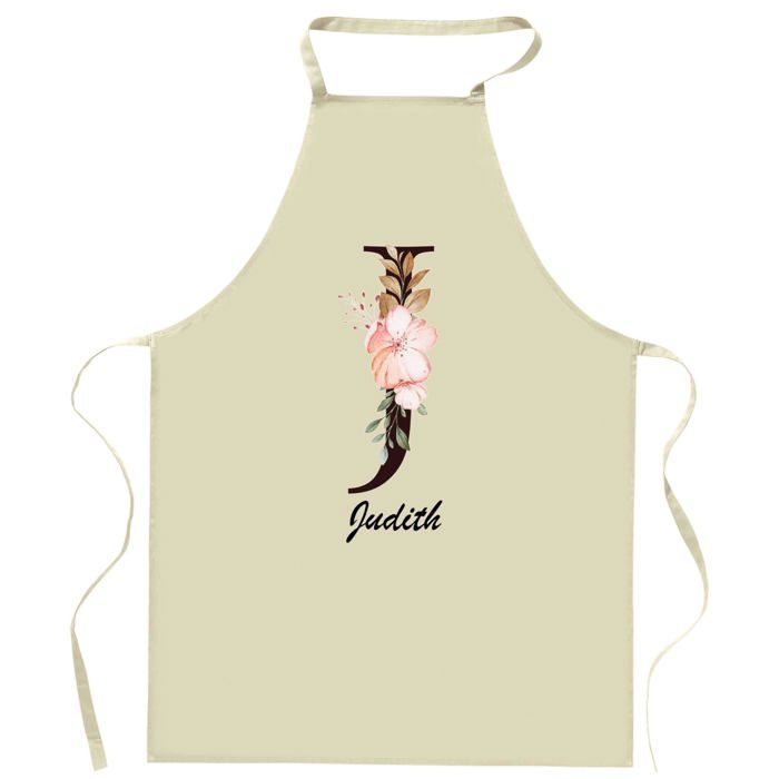 Tablier de cuisine - Judith Lettre - Impression bretonne - Coton résistant - Liens ajustables