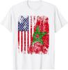 Moroccan American Heritage T-Shirt: Dual Flag Pride Clothing