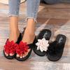 Fashion Summer Beach Shoes for Women New Fashion Flower Women's Wedges Slippers Roman Ladies Casual Flip Flops Female Flat Slides