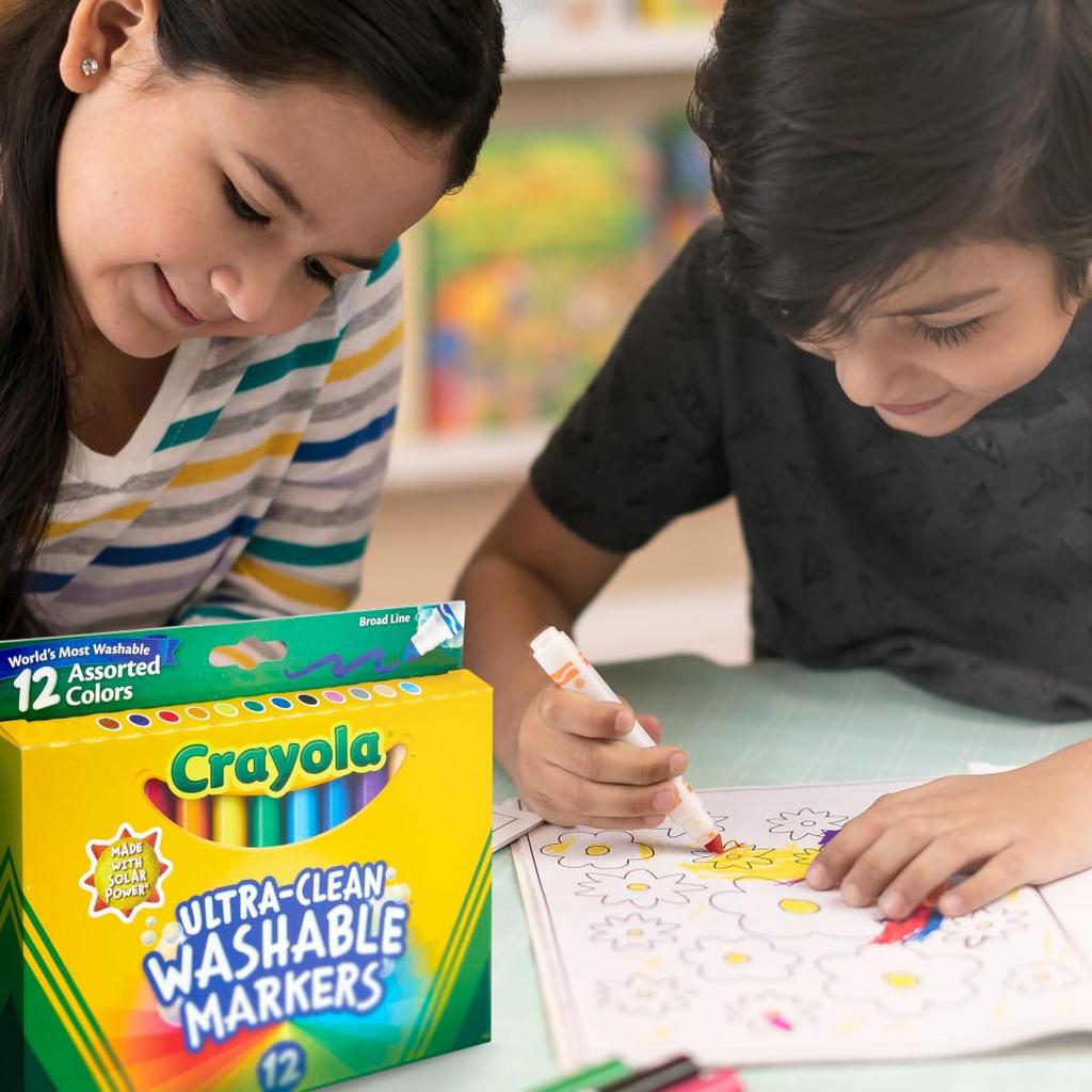 Маркеры Crayola 12 Ярких Номер продукта 587812 Смываемые водой Ручки, Цвета, Наконечник, Оригинальный,