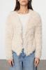 Women's Fashionable Stylish Cardigan Stone Soft Textured Furry Coat Look Knitwear Cardigan