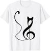 Music Note Inspired Cat Minimalist Music Lover Design T-Shirt Unisex T-Shirt