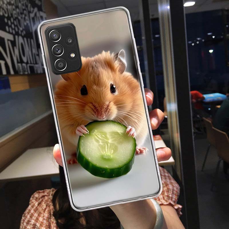 Хомяки в шляпах с ушами Чехол для телефона для Samsung A54 A57 A37 A17 A14 A15 A12 A24 A34 A55 A35 A25 A52S A07 A05S A04S A22 A32 A