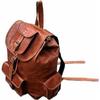 Backpack Soft Lightweight Leather Genuine Vintage Bag Men Travel Brown Shoulder
