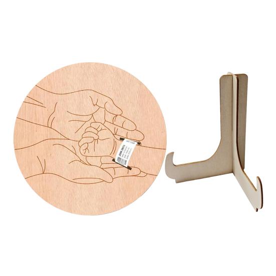 Wooden Baby Birth Wristband Display Board with Base Smooth Edge Burr Free