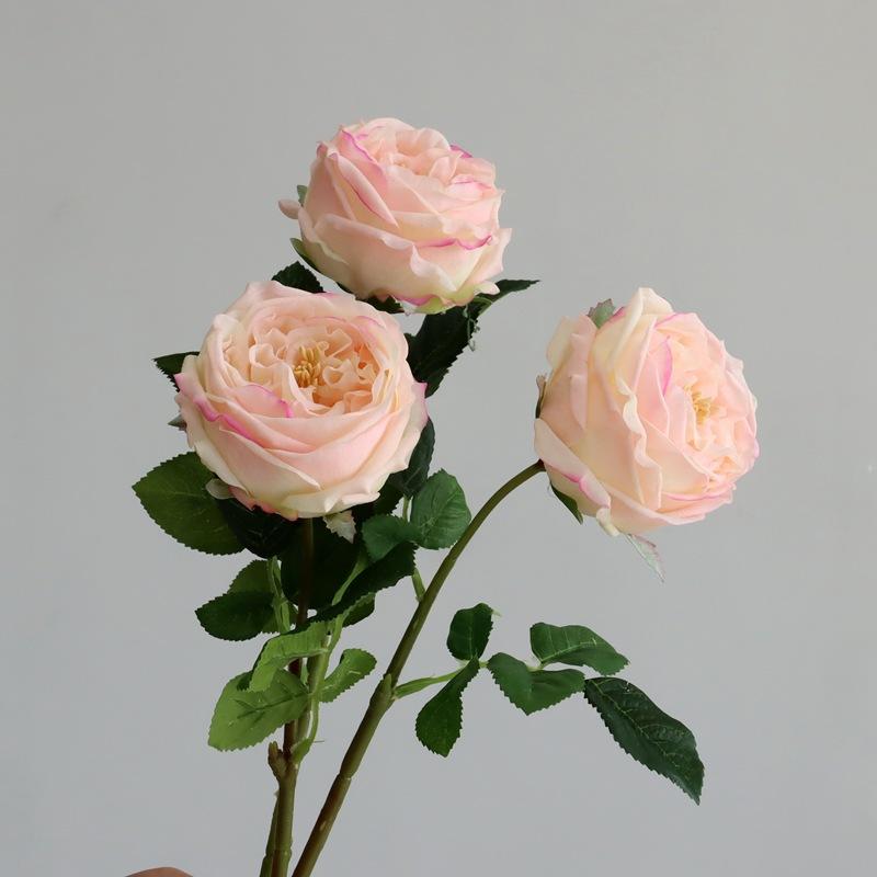Simulated roses, realistic feel and moisturizing, single man-made plastic fake flower decorative ornament