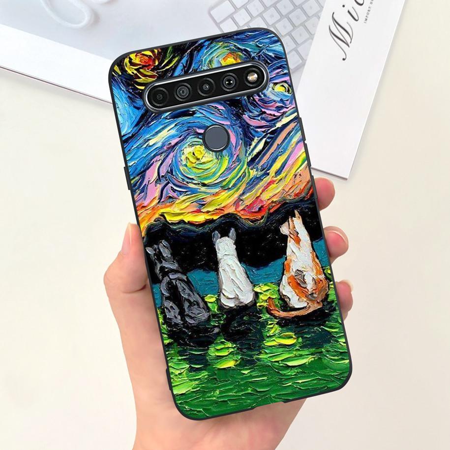 Чехол для LG K61 LMQ630EAW LM-Q630 Модный Цветочный Мягкий Чехол-Бампер Для LG K61 2020 K 61 Силиконовая Задняя Крышка Для LGK61 Funda