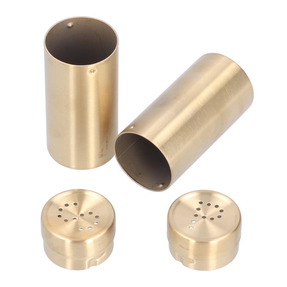 2pcs Gold Seasoning Bottle Rustproof Salt Shakers Cooking Accessory Dredge Shakers Dining Room