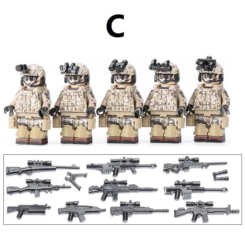 Us Special Forces Seals Soldiers SWAT Guns Weapon Building Blocks Kit Bricks Sets Classic Arms Model Kids Toys