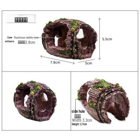 Antique Resin Wine Barrel Aquarium Decoration Ornament 808
