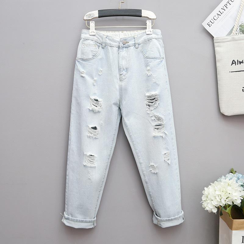 Plus Size Stretch Jeans Pants Pants Women's Elastic High Waist Harlan Turnip Pants Hidden Meat Pants Jeans with Carrots Comfort Waist Pants