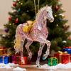 Sparkling Horse Ornament 2D Acrylic Hanging Decor Realistic Christmas Tree Horse Charm Elegant Equestrian Gift for Holiday Tree