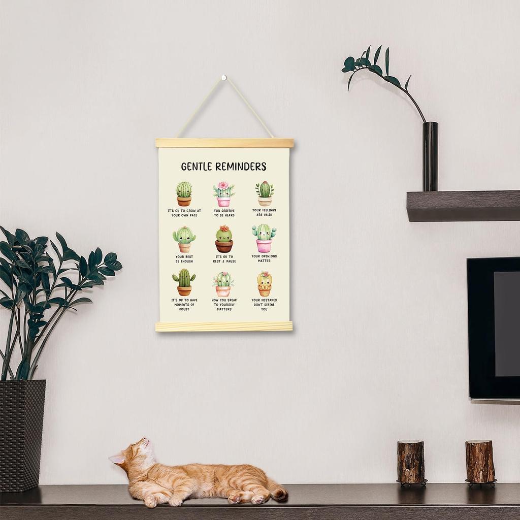 HONPHAX Mental Health Wall Art Poster Hanger Frame, pirational Gentle Reminders Wall Decor Therapy Counseling Office Classroom Decor Canvas Posters