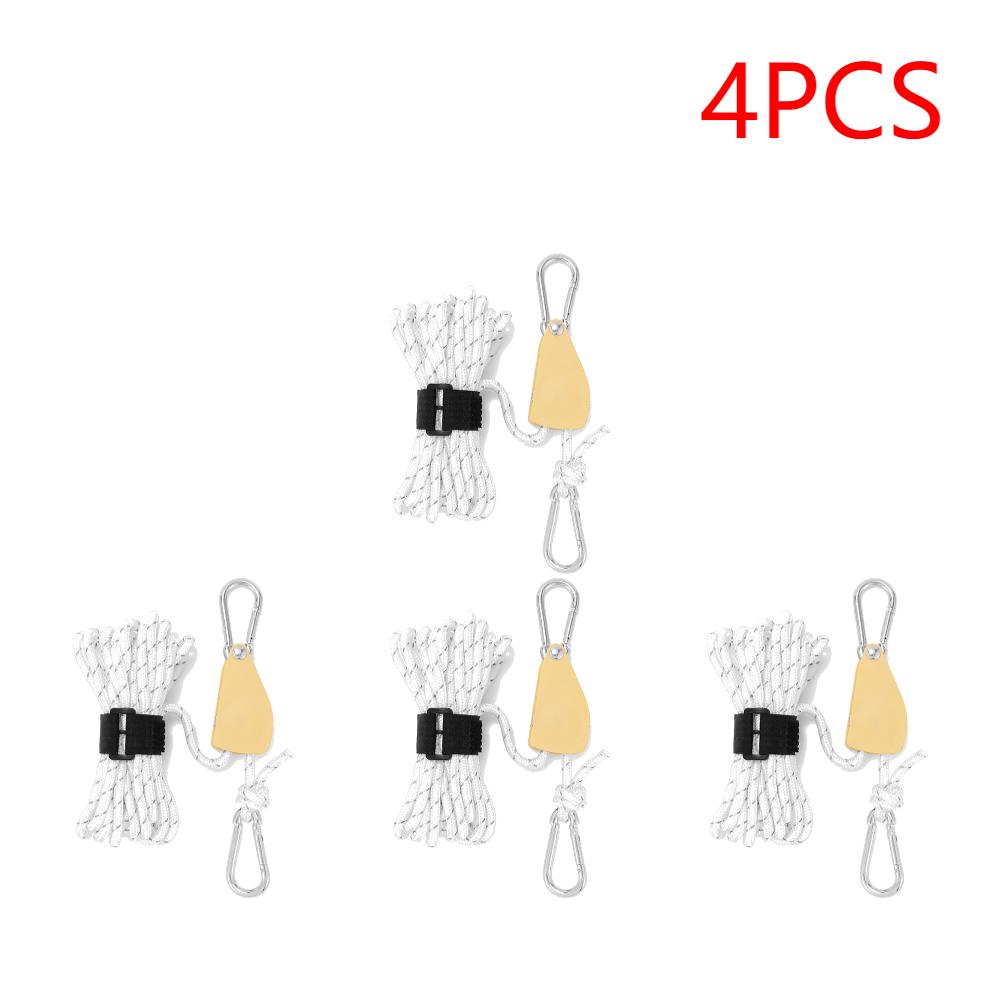 4 м регулируемый трос для кемпинговой палатки, вешалка для троса, трос для тента, подъемный трос, крюк, прочный трос, вешалка-зажим