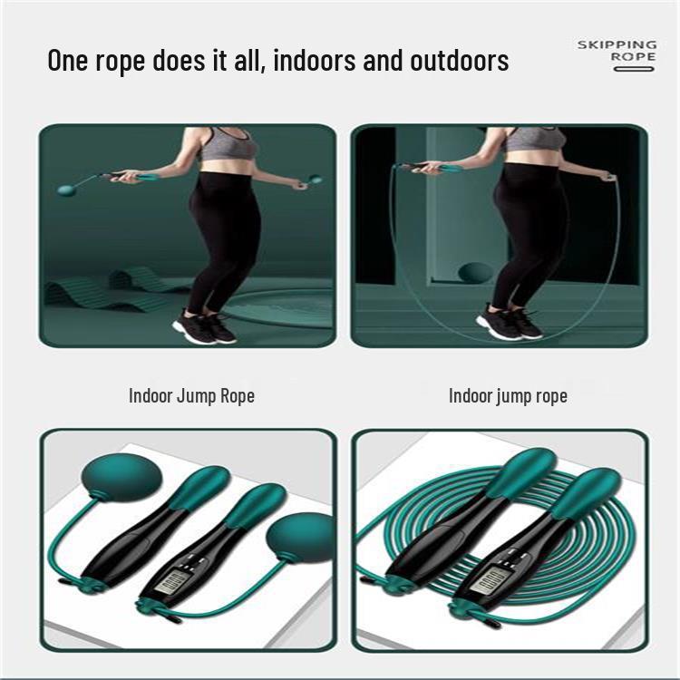 Умная беспроводная утяжеленная скакалка со стальным тросом и счетчиком для взрослых