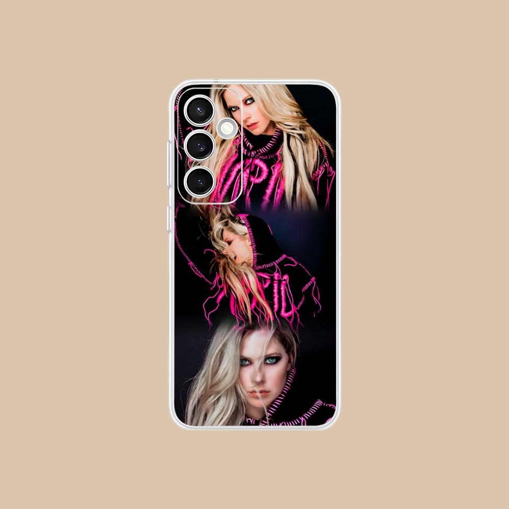 Прозрачный чехол для мобильного телефона Avril Lavigne для Samsung Galaxy S25 S24 S23 S22 S21Plus FE Ultra Цветная обложка