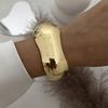 Zinc Zinc Zinc Alloy Simple Metal Bracelet Geometry Wide Side Bangle Personality Exaggerated Bracelet  Daily