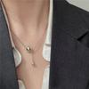 Silver color Sparkling Clavicle Chain Ball Choker Necklace For Women Rond Tassel Fine Jewelry Wedding Party Birthday Gift