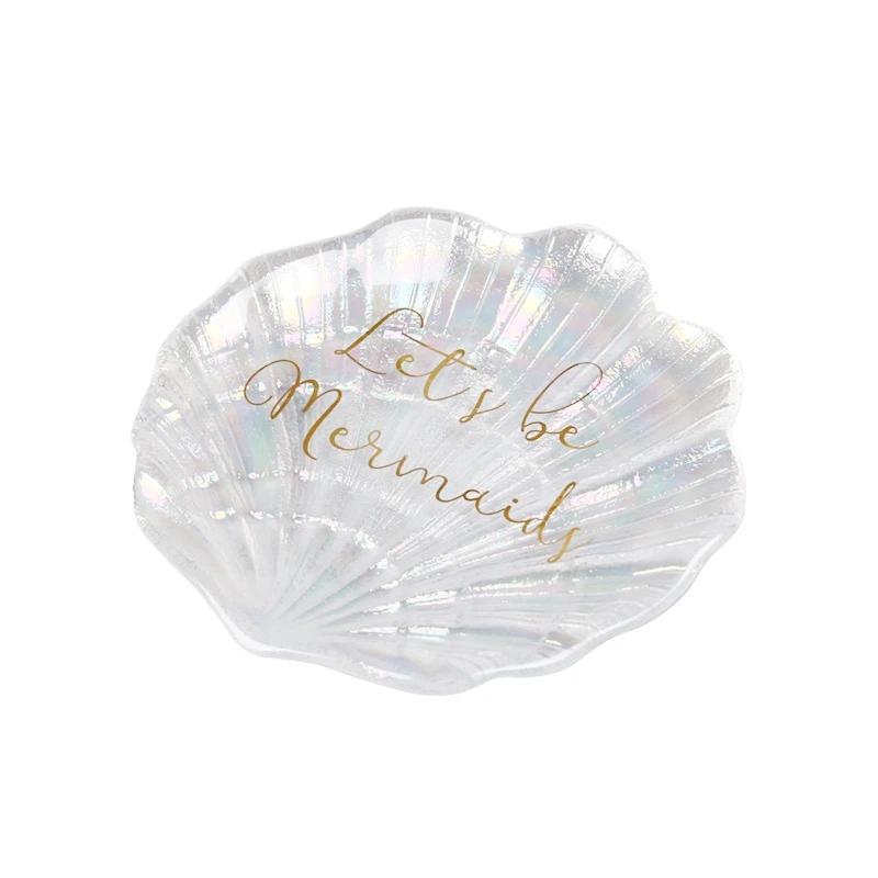 Прозрачный стеклянный поднос Декоративные подносы для хранения ювелирных изделий Кружка для кофе Фрукты Десерт Торт Тарелки Декор для рабочего стола Украшение стола